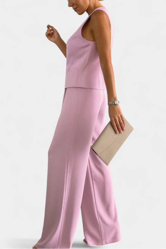 Paloma Ensemble Sans Manches et Pantalon Fluide Élégant