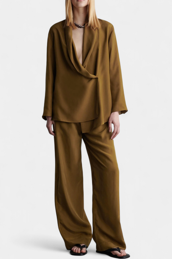 Sue Ensemble Tailleur en Viscose à Blazer Ceinturé