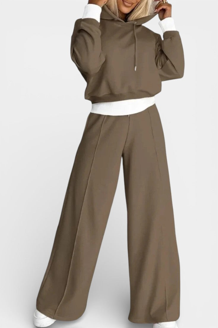 Tiziana Ensemble Deux-Pièces Confort Oversize à Capuche et Pantalon Taille Haute