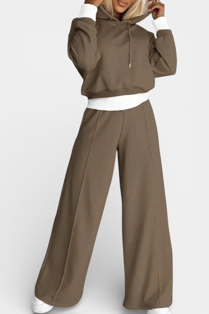 Tiziana Ensemble Deux-Pièces Confort Oversize à Capuche et Pantalon Taille Haute