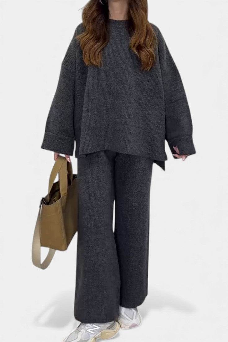 Quirina Ensemble Décontracté Col Rond & Pantalon Fluide