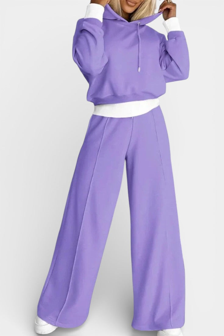 Tiziana Ensemble Deux-Pièces Confort Oversize à Capuche et Pantalon Taille Haute