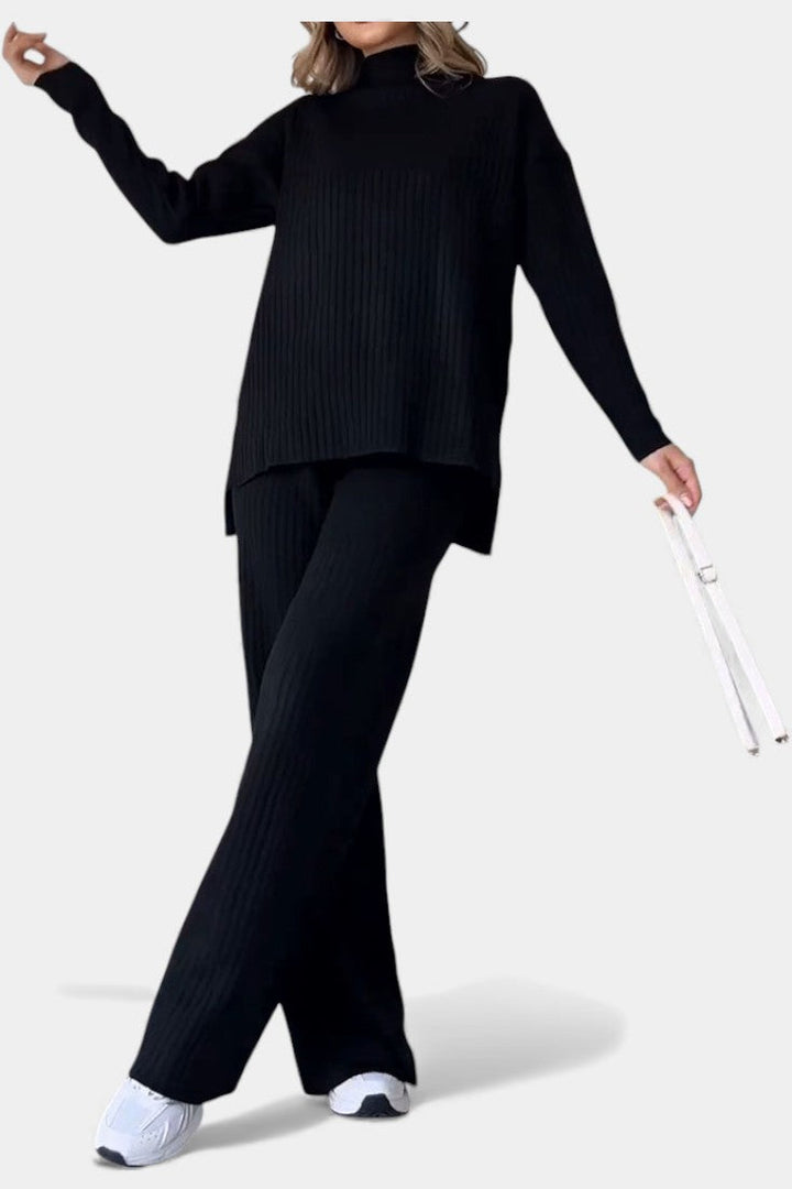 Florisse Ensemble Décontracté Chic en Maille avec Fente