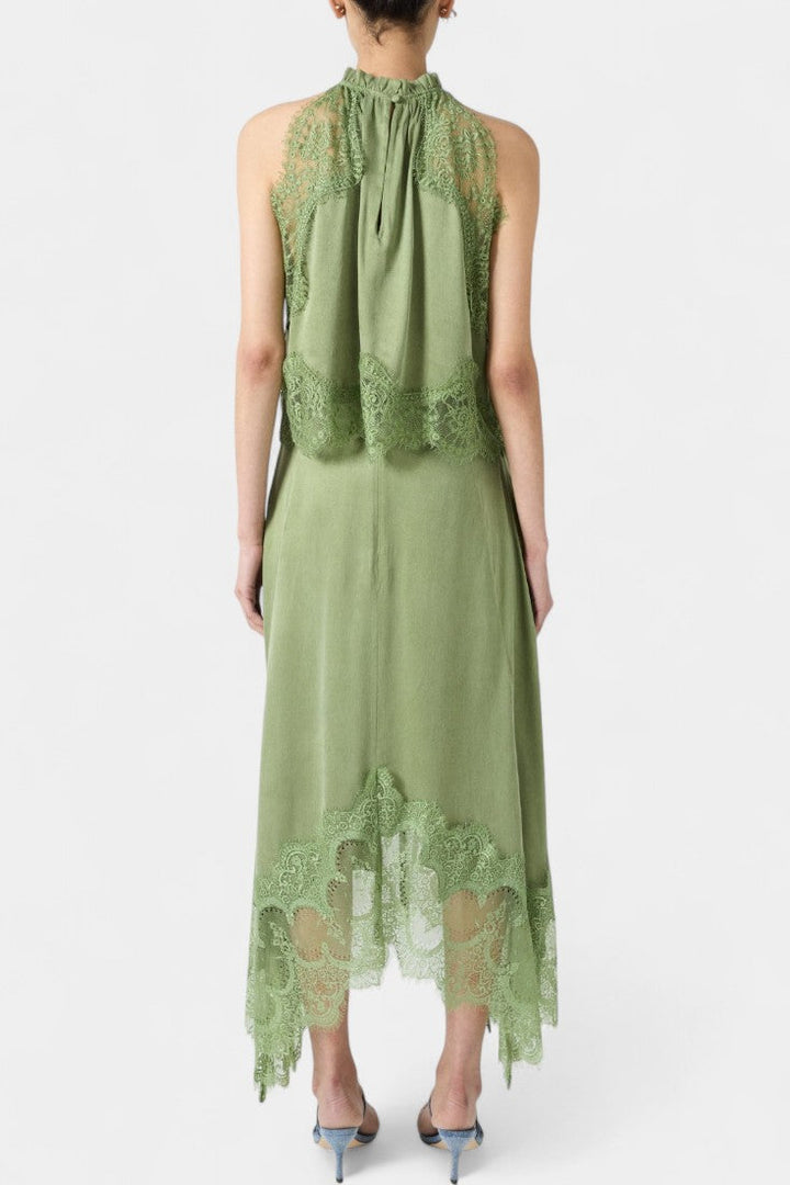 Coralena Ensemble Jupe Midi en Dentelle et Top Coordonné
