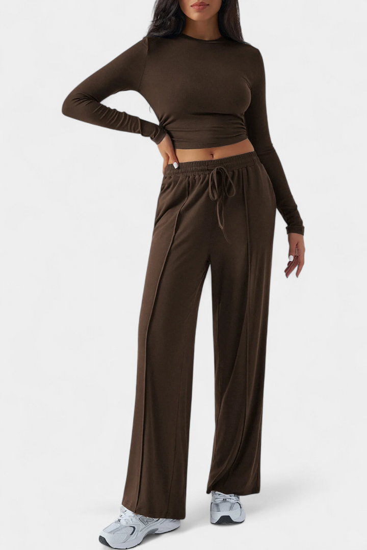 Celaen Ensemble de Yoga en Viscose à Coupe Élastique et Col Rond