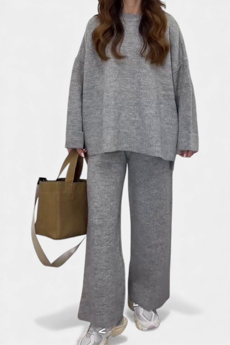 Quirina Ensemble Décontracté Col Rond & Pantalon Fluide