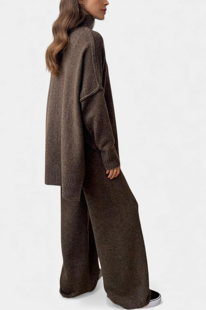 Xylia Ensemble Tricoté Col Roulé & Pantalon Ample