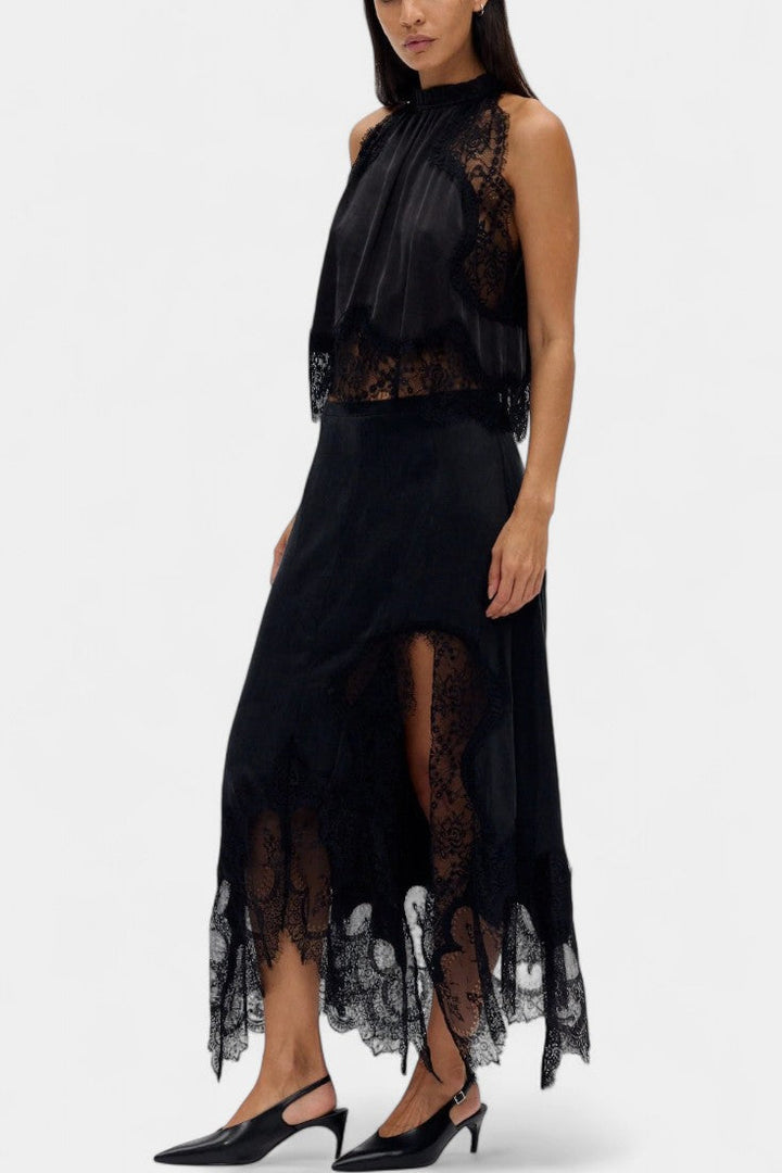 Coralena Ensemble Jupe Midi en Dentelle et Top Coordonné