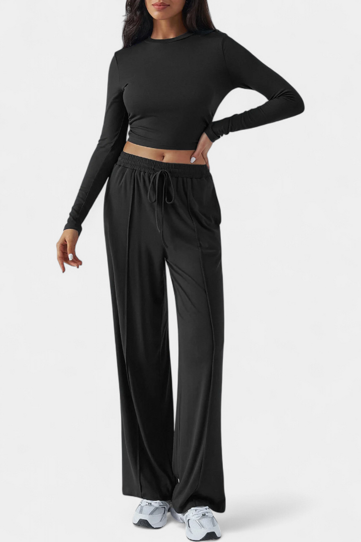 Celaen Ensemble de Yoga en Viscose à Coupe Élastique et Col Rond
