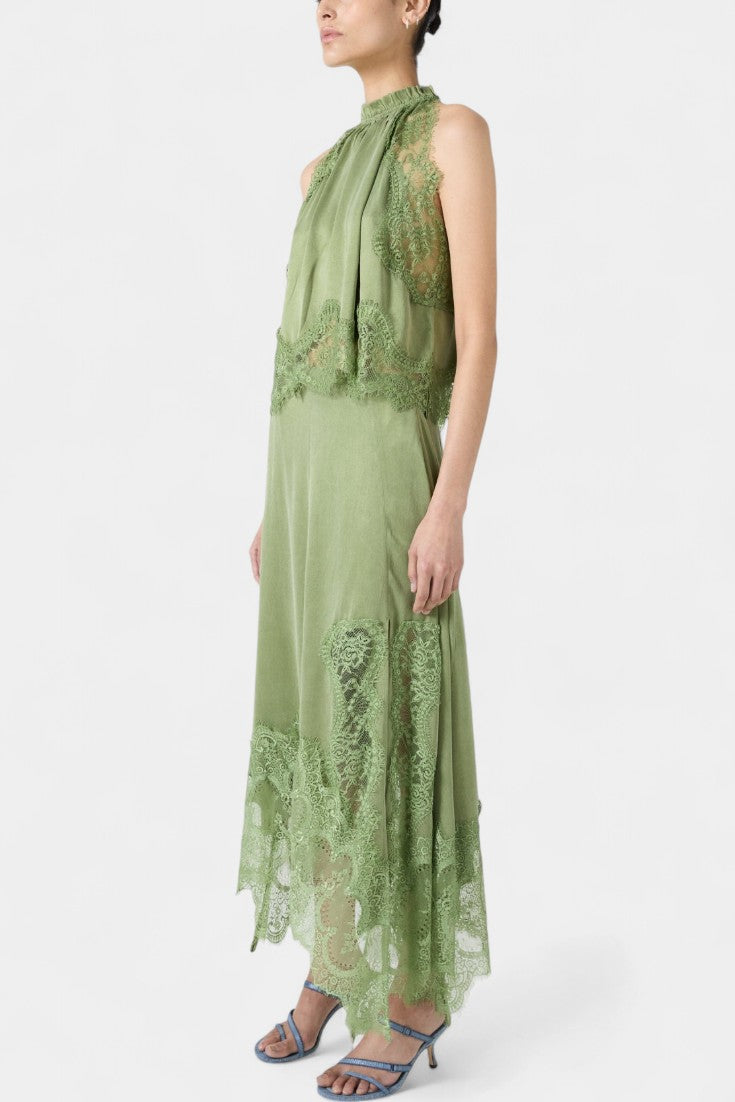 Coralena Ensemble Jupe Midi en Dentelle et Top Coordonné