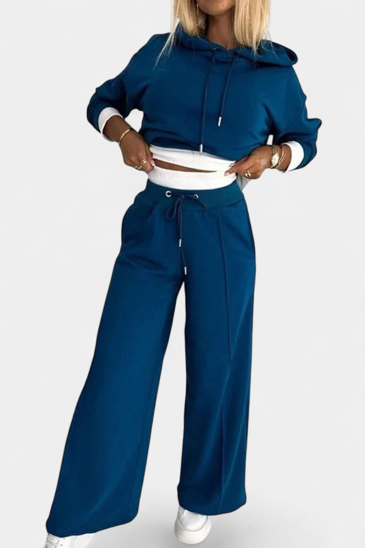 Tiziana Ensemble Deux-Pièces Confort Oversize à Capuche et Pantalon Taille Haute