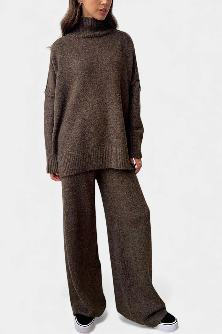 Xylia Ensemble Tricoté Col Roulé & Pantalon Ample