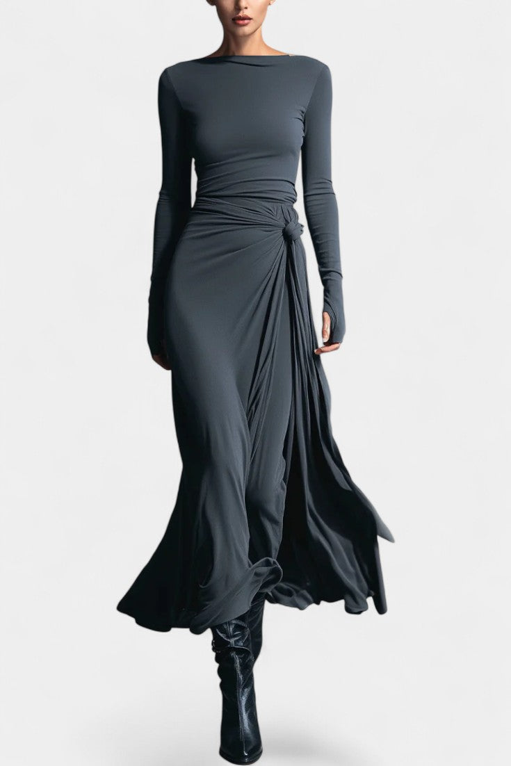 Armelle Robe Longue Portefeuille Nouée