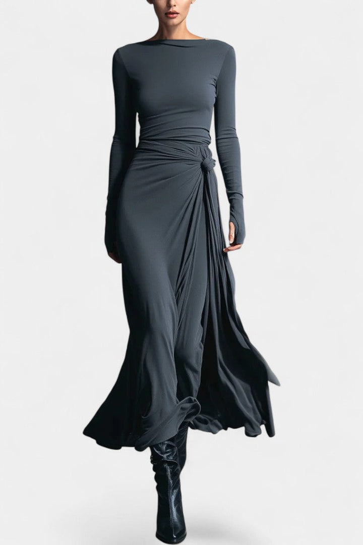 Armelle Robe Longue Portefeuille Nouée