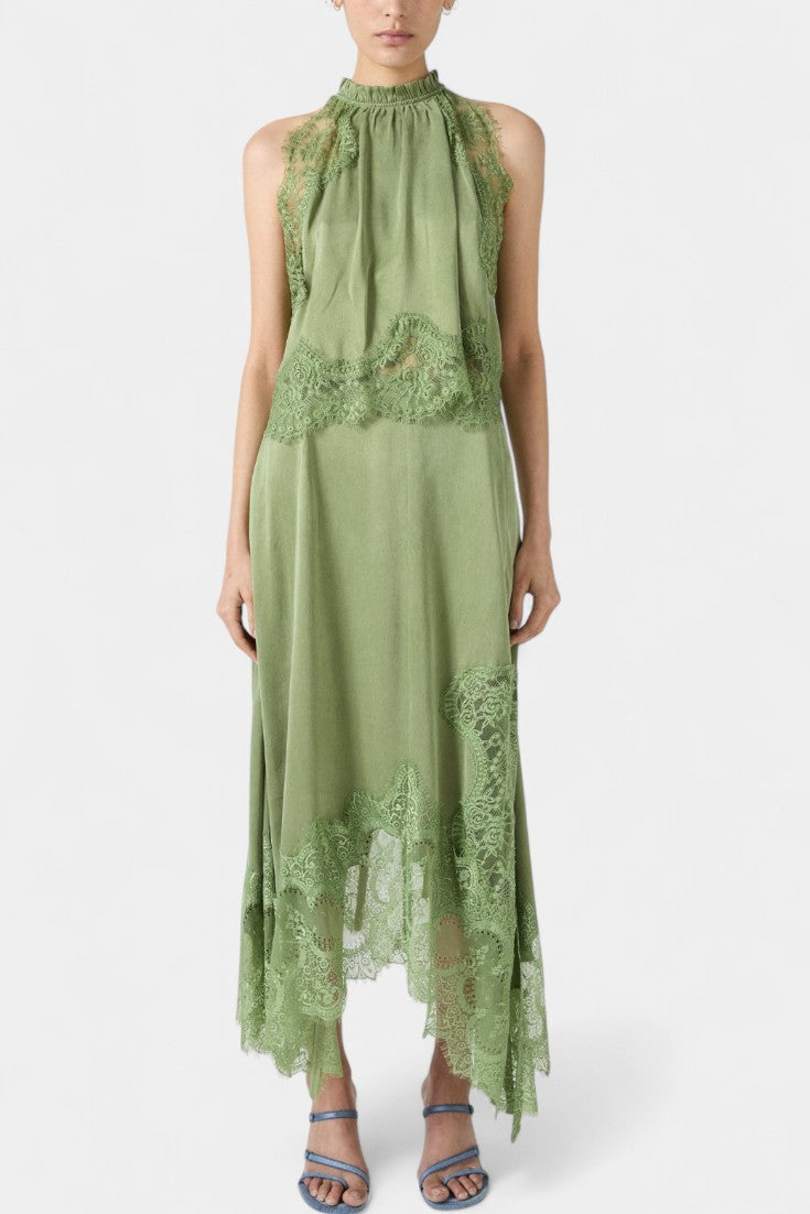 Coralena Ensemble Jupe Midi en Dentelle et Top Coordonné