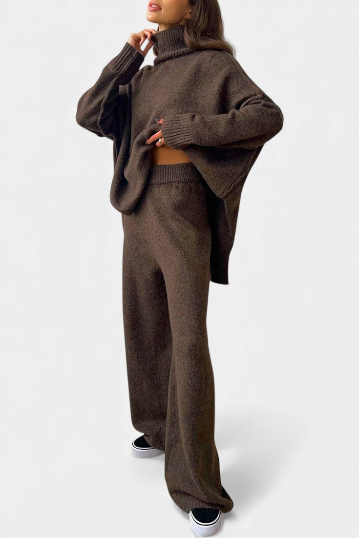 Xylia Ensemble Tricoté Col Roulé & Pantalon Ample