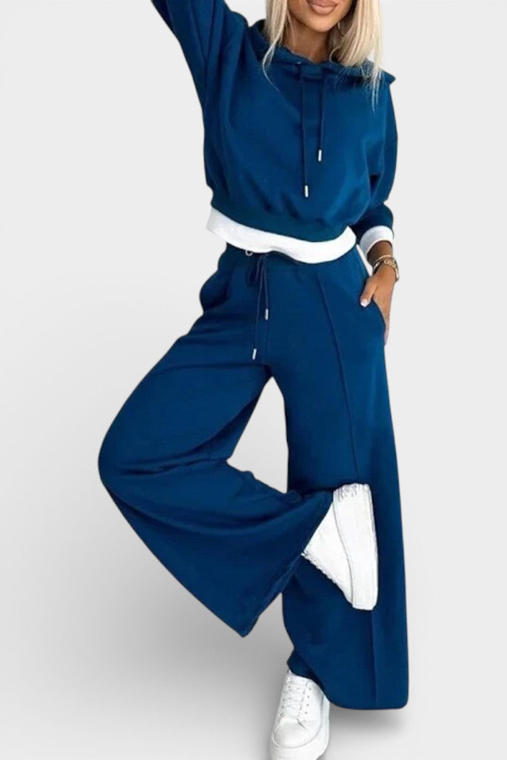 Tiziana Ensemble Deux-Pièces Confort Oversize à Capuche et Pantalon Taille Haute