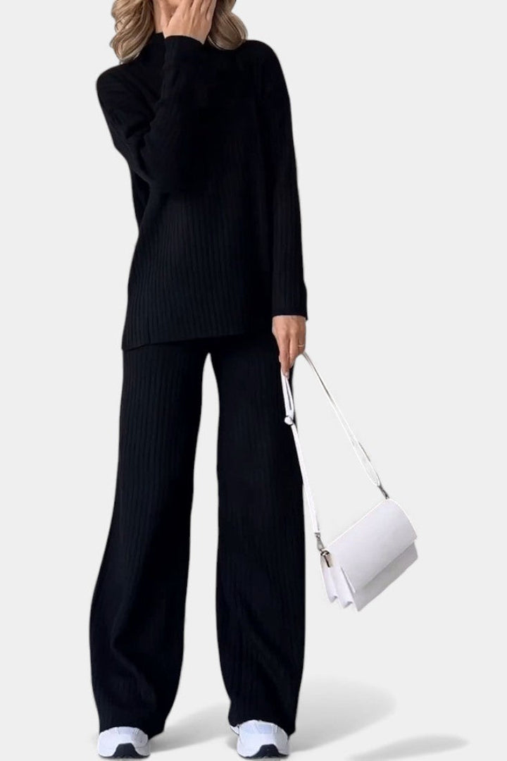 Florisse Ensemble Décontracté Chic en Maille avec Fente