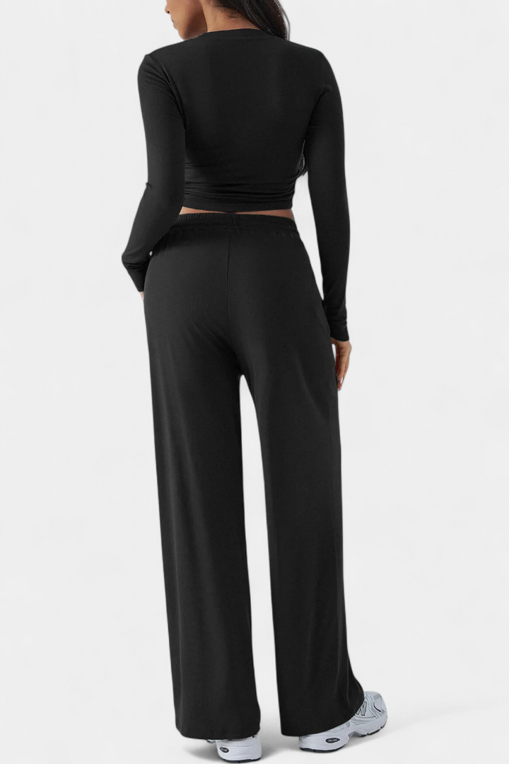 Celaen Ensemble de Yoga en Viscose à Coupe Élastique et Col Rond