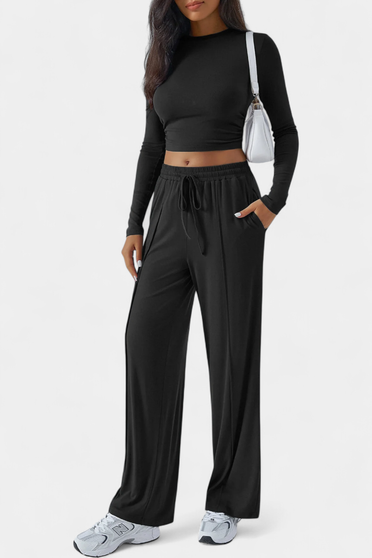 Celaen Ensemble de Yoga en Viscose à Coupe Élastique et Col Rond