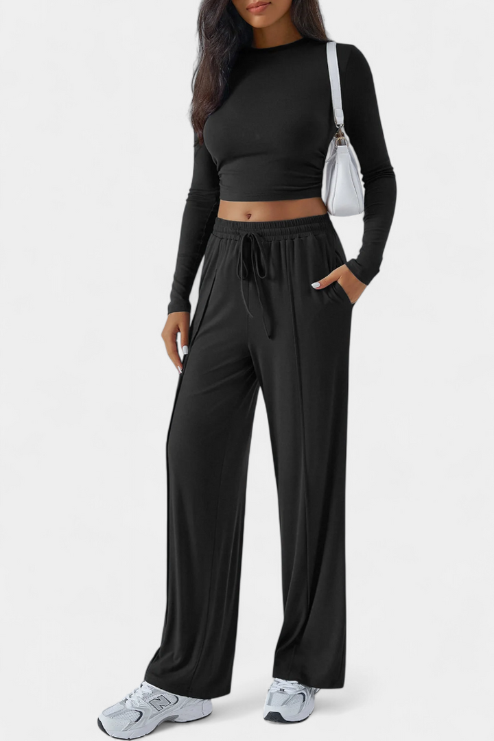 Celaen Ensemble de Yoga en Viscose à Coupe Élastique et Col Rond