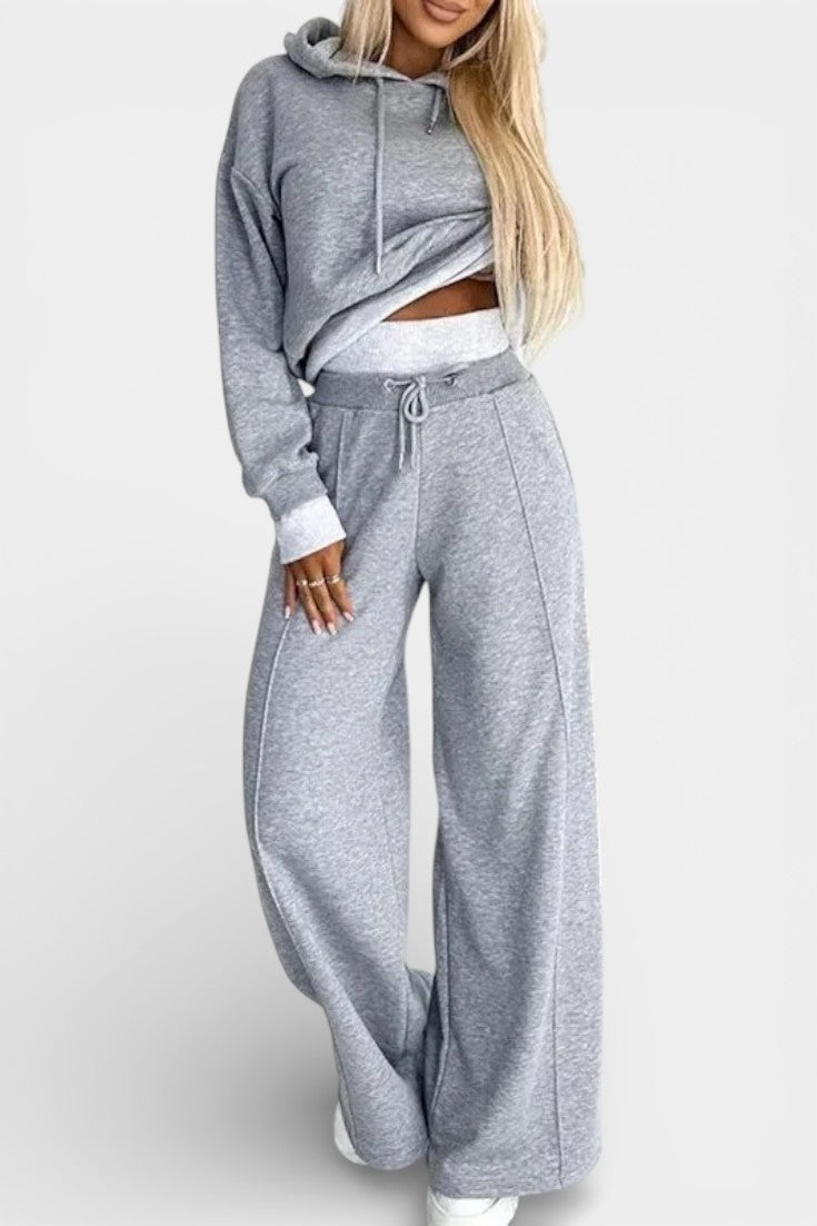 Tiziana Ensemble Deux-Pièces Confort Oversize à Capuche et Pantalon Taille Haute