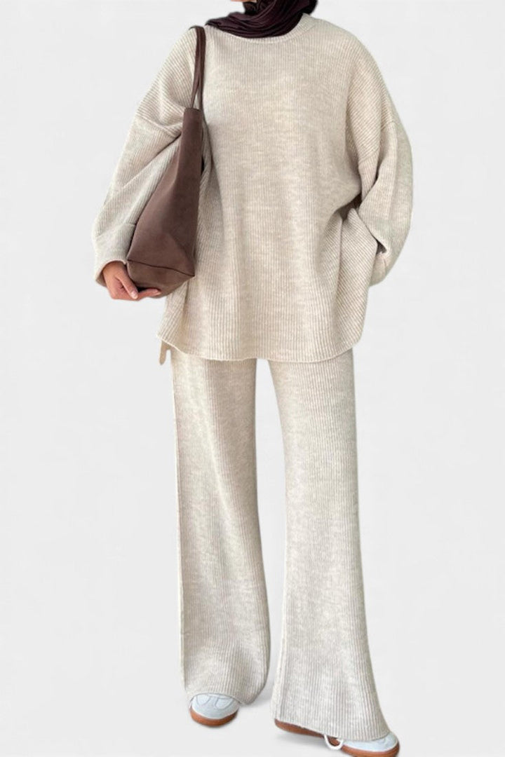 Quirina Ensemble Décontracté Col Rond & Pantalon Fluide