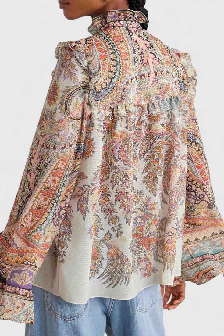 Finely Ensemble à Imprimé Paisley avec Blouse à Volants Romantiques