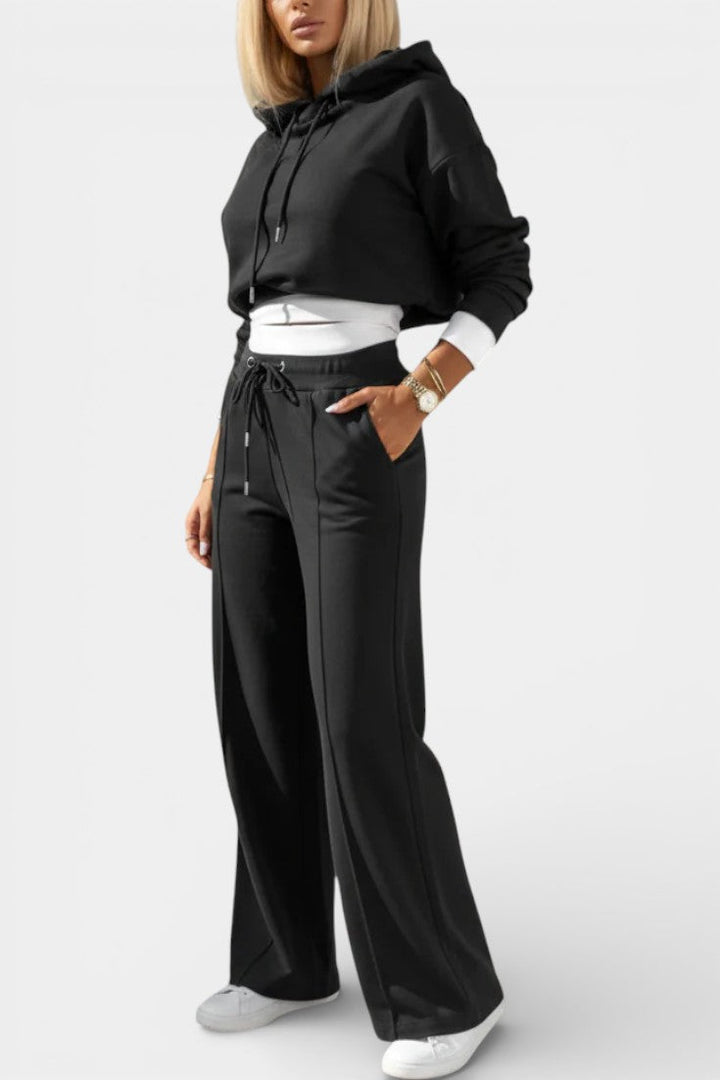 Tiziana Ensemble Deux-Pièces Confort Oversize à Capuche et Pantalon Taille Haute