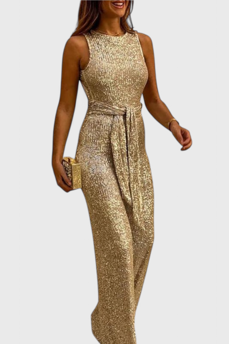 Adele Combinaison Longue à Paillettes avec Taille Ajustable