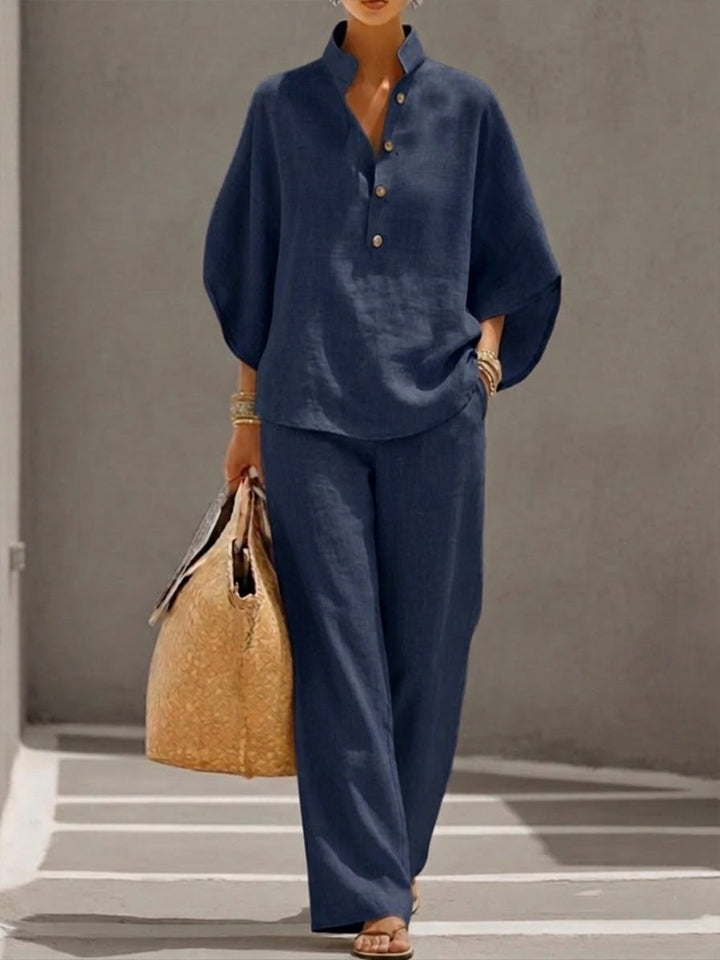 Mariella | Ensemble avec manches chauve-souris et pantalons larges