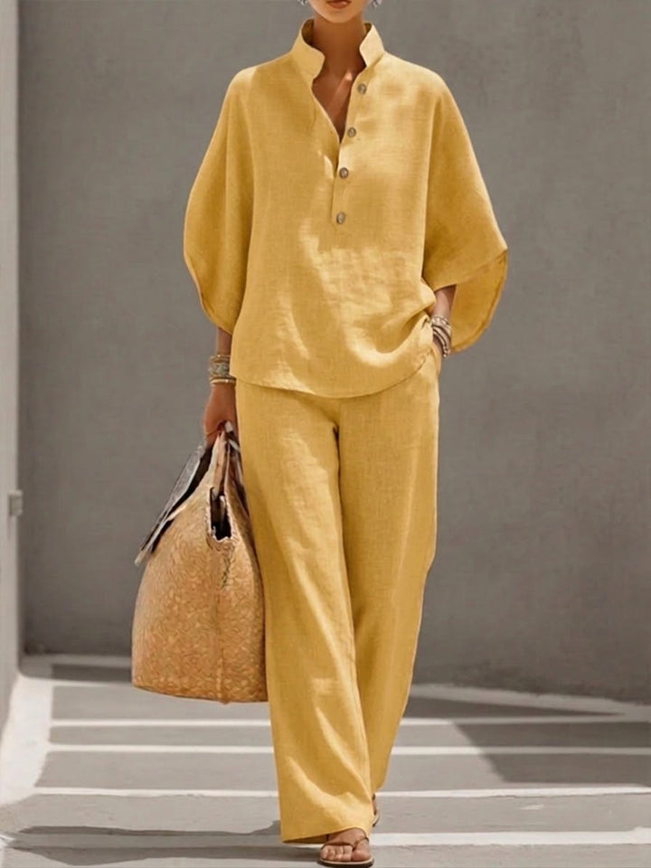 Mariella | Ensemble avec manches chauve-souris et pantalons larges