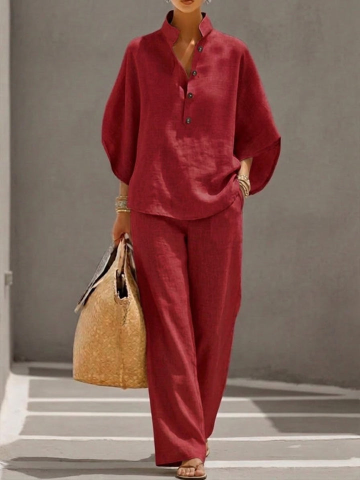 Mariella | Ensemble avec manches chauve-souris et pantalons larges