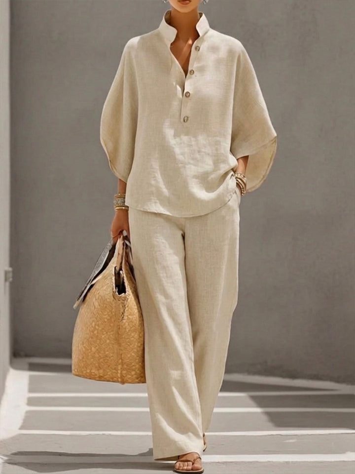 Mariella | Ensemble avec manches chauve-souris et pantalons larges
