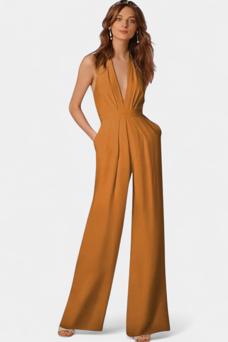 Lila Combinaison à Jambes Larges et Silhouette Élancée