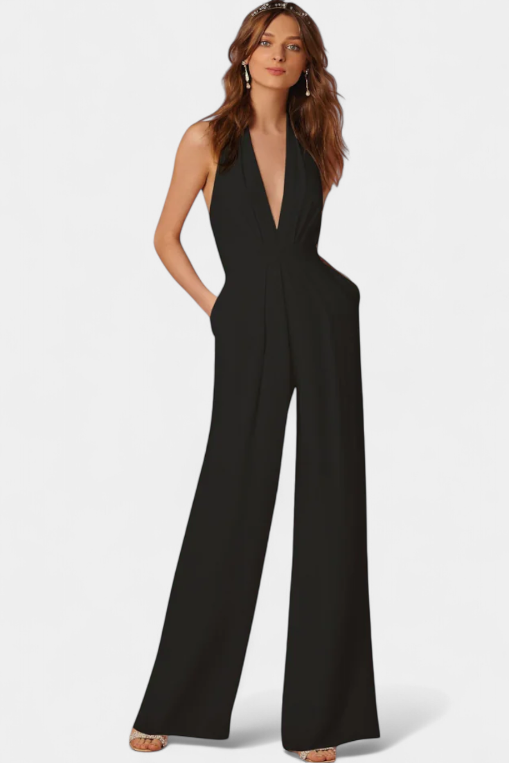 Lila Combinaison à Jambes Larges et Silhouette Élancée