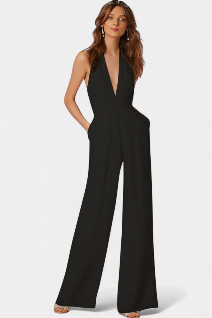 Lila Combinaison à Jambes Larges et Silhouette Élancée