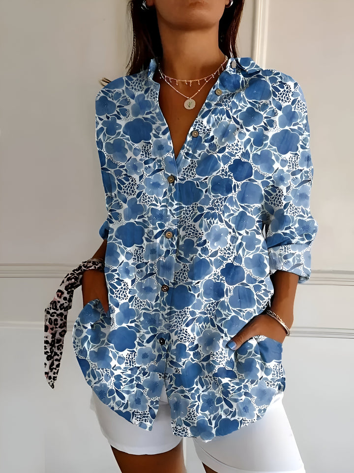 Malou™ | Blouse à fleurs avec Boutons