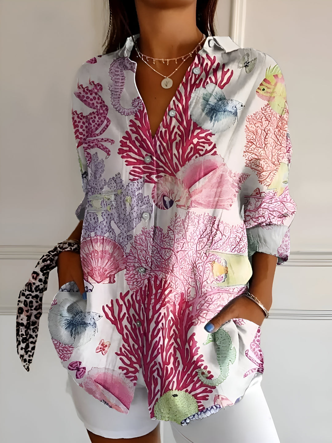 Malou™ | Blouse à fleurs avec Boutons