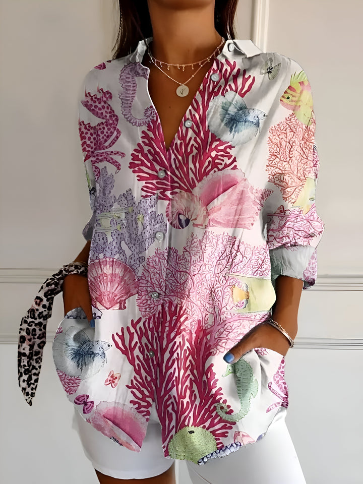 Malou™ | Blouse à fleurs avec Boutons