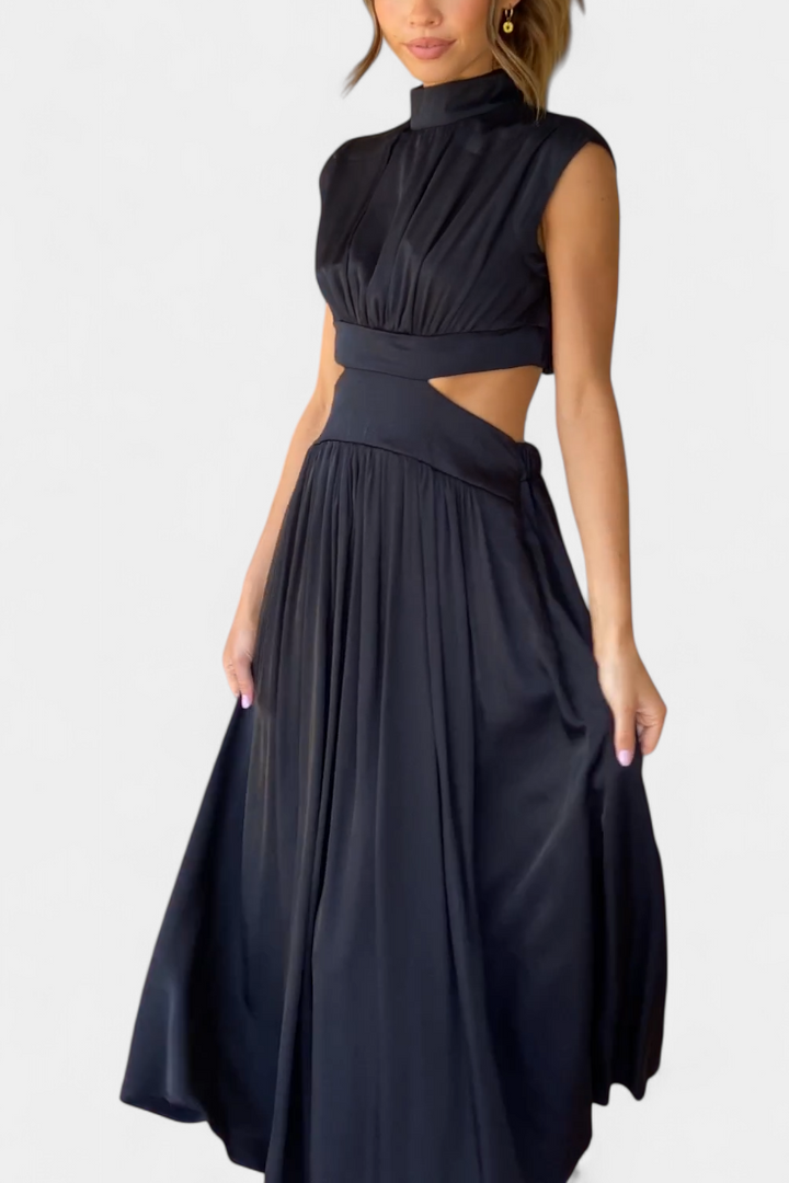 Jocelyn Ensemble à Col Haut et Jupe Fluide avec Fentes Latérales