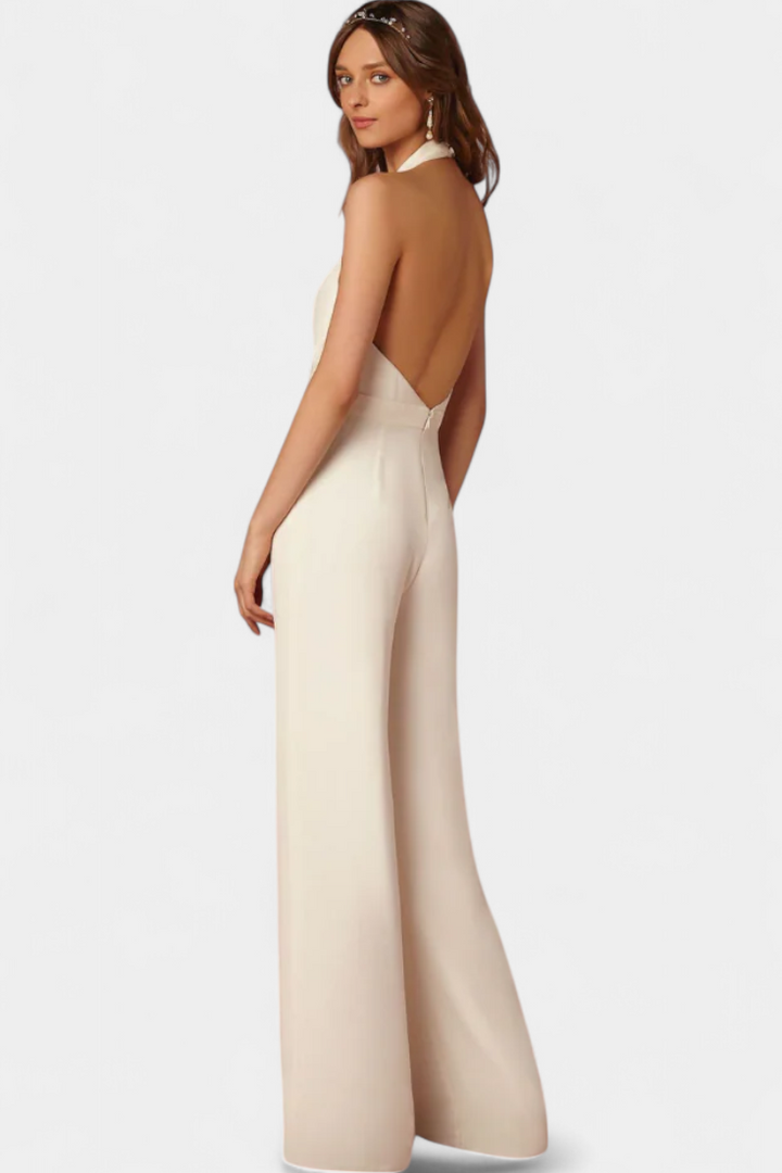 Lila Combinaison à Jambes Larges et Silhouette Élancée
